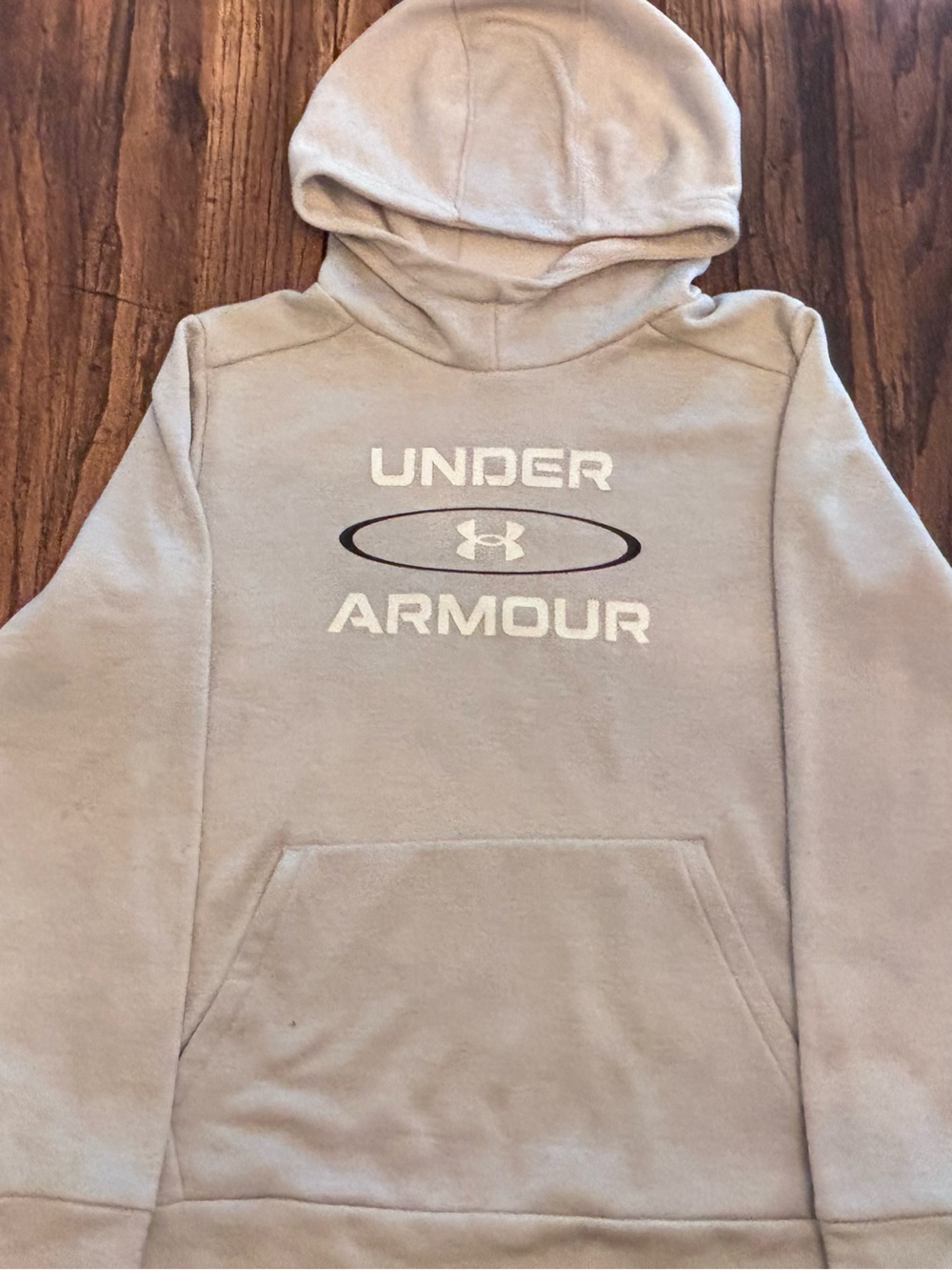 Under Armour light gray Youth Hooded Pullover